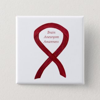 Brain Aneurysm Awareness Ribbon Custom Art Pin