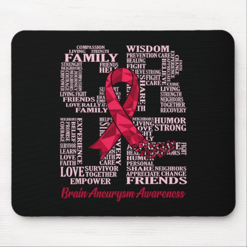 Brain Aneurysm Awareness Ribbon Month Support Grap Mouse Pad