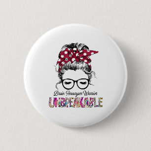 Brain Aneurysm Awareness Ribbon Support Gifts Button