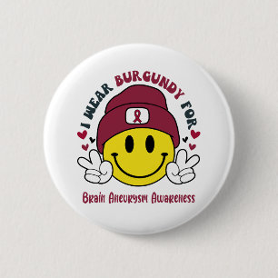 Brain Aneurysm Awareness Ribbon Support Gifts Button
