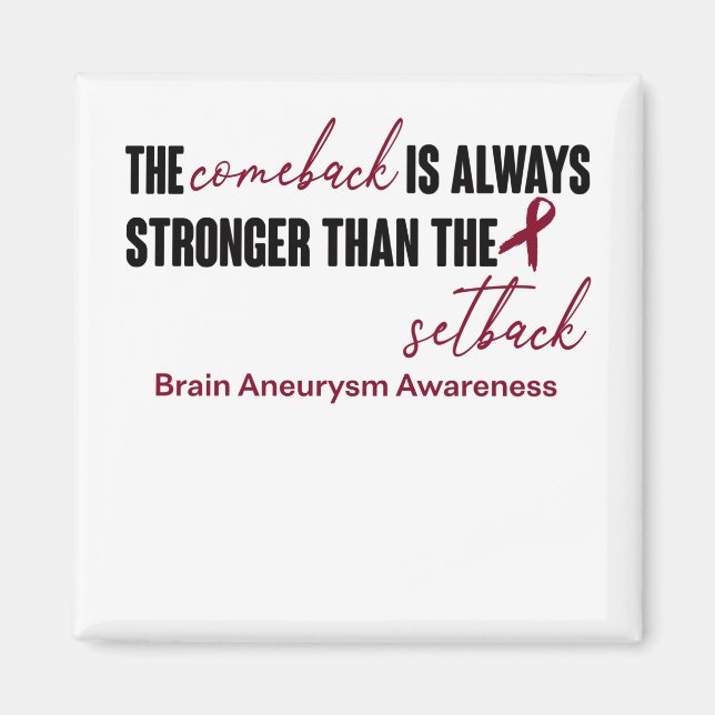 Brain Aneurysm Awareness Ribbon Support Gifts Magnet (Front)