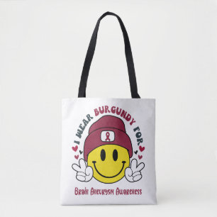 Brain Aneurysm Awareness Ribbon Support Gifts Tote Bag