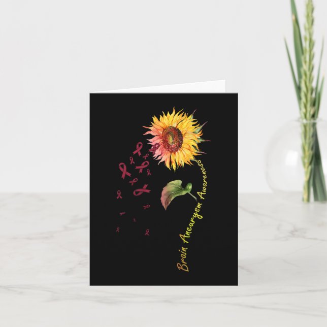 Brain Aneurysm Awareness Sunflower 1 Card (Front)