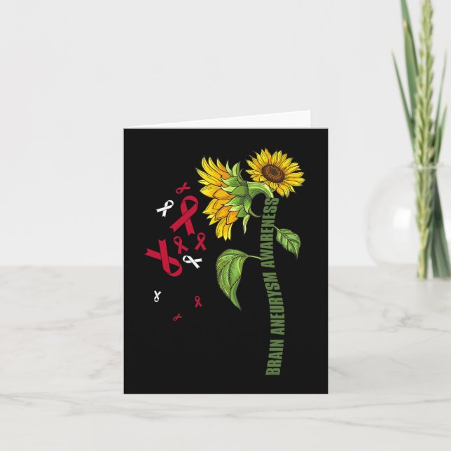 Brain Aneurysm Awareness Sunflower Surgery Support Card (Front)