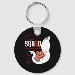 Brain Aneurysm Awareness Support Squad Elephant Keychain