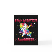 Brain Aneurysm Awareness Unicorn Dabbing Burgundy  Card