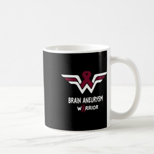 Brain Aneurysm Awareness Warrior Support Burgundy  Coffee Mug