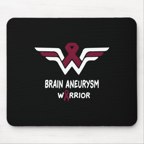 Brain Aneurysm Awareness Warrior Support Burgundy  Mouse Pad