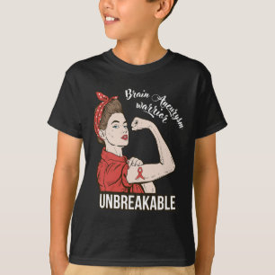 Brain Aneurysm Awareness  Warrior Unbreakable Tee 