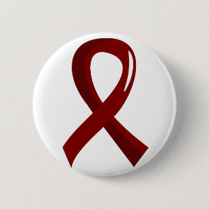 Brain Aneurysm Burgundy Ribbon 3 Pinback Button