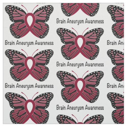 Brain Aneurysm Butterfly Awareness Ribbon Fabric