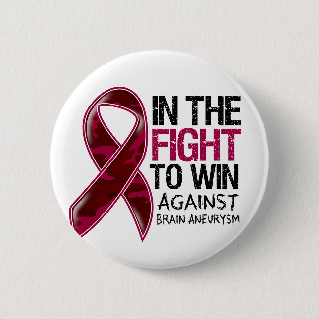 Brain Aneurysm - Fight To Win Button (Front)