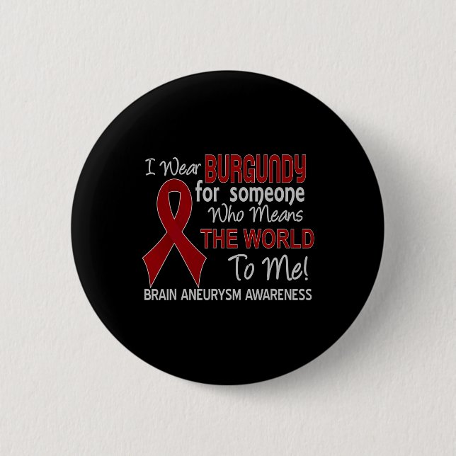Brain Aneurysm  Surgery Survivor Awareness Gift Button (Front)