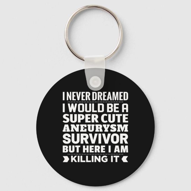 Brain Aneurysm Survivor Awareness  Keychain (Front)