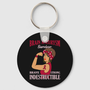Brain Aneurysm Survivor Awareness Month Supporter  Keychain