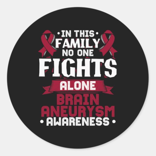 Brain Aneurysm Survivor Burgundy Awareness Ribbon  Classic Round Sticker