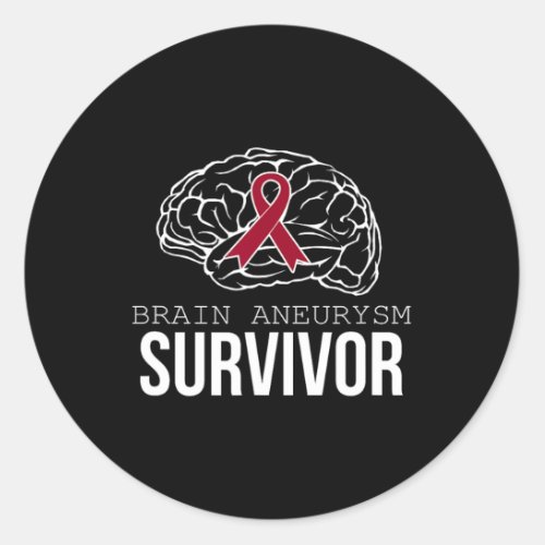 Brain Aneurysm Survivor For Men  Classic Round Sticker