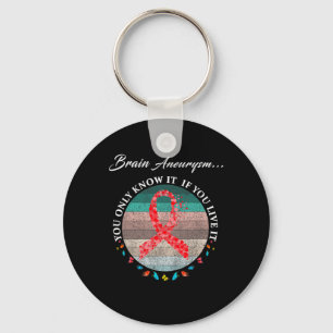 Brain Aneurysm Warrior I'm Fine 1 Keychain