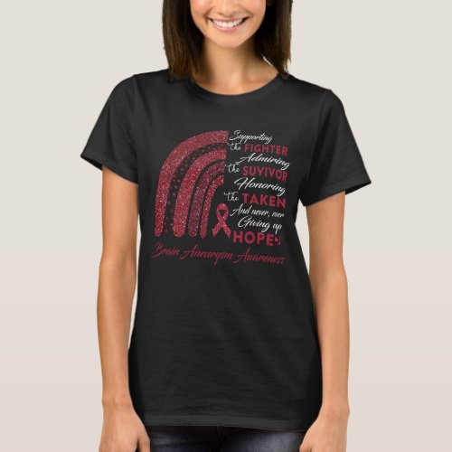 Brain Aneurysm Warrior Supporting Fighter T_Shirt