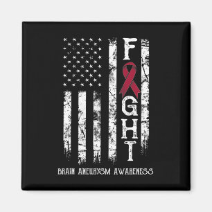 Brain Aneurysm Warrior Us Flag  Magnet
