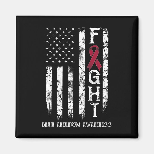 Brain Aneurysm Warrior Us Flag  Magnet (Front)