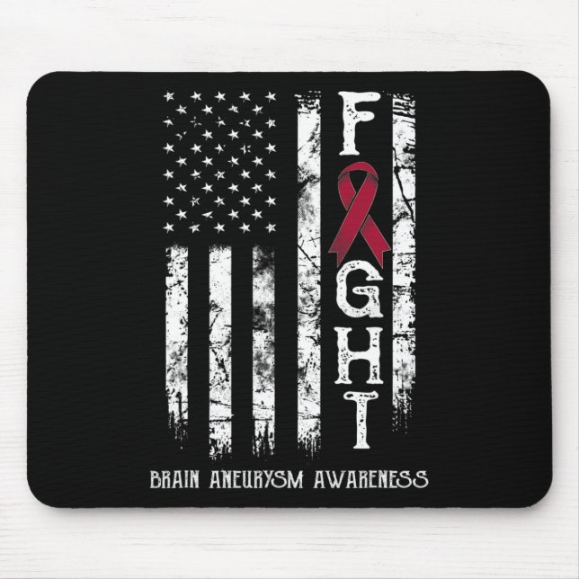 Brain Aneurysm Warrior Us Flag  Mouse Pad (Front)