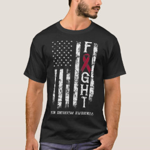 Brain Aneurysm Warrior Us Flag T-Shirt