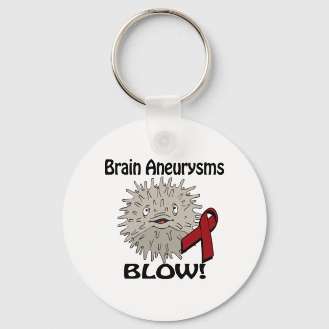 Brain Aneurysms Blows Awareness Design Keychain (Front)