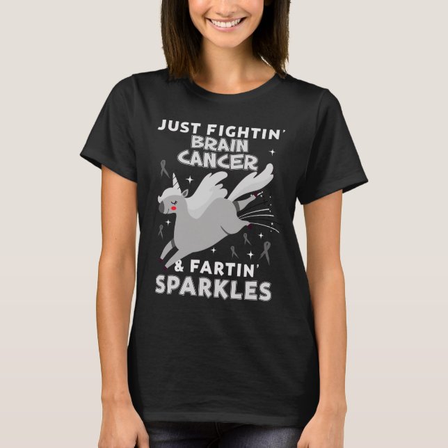 brain appendix cancer unicorn farting sparkles T-Shirt (Front)