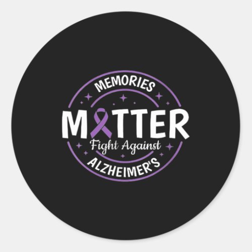 Brain Awareness Memories Problem Purple  Classic Round Sticker