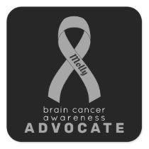 Brain Cancer Advocate Black Square Sticker