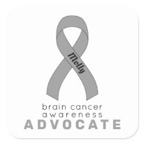 Brain Cancer Advocate White Square Sticker