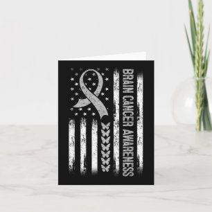 Brain Cancer Awareness American Flag Card