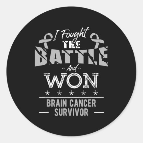 Brain Cancer Awareness Cancer Survivor Fighter  Classic Round Sticker