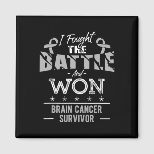 Brain Cancer Awareness Cancer Survivor Fighter  Magnet