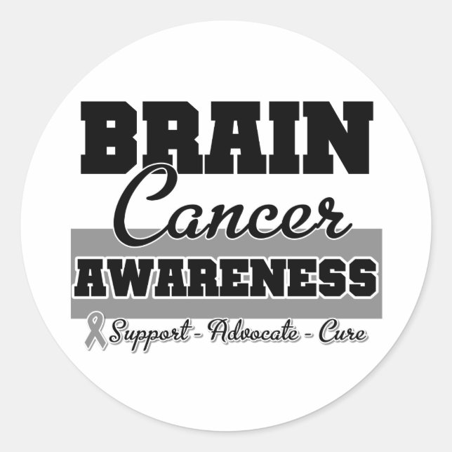Brain Cancer Awareness Classic Round Sticker (Front)