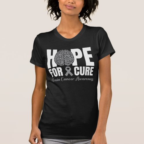 Brain Cancer Awareness Hope Surgery Cure Survivor T_Shirt