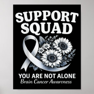 Brain Cancer Awareness Month Gray Tumor Ribbon Poster