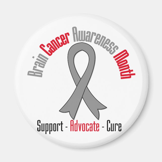 Brain Cancer Awareness Month Ribbon Magnet (Front)