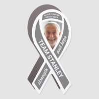 Brain Cancer Awareness Photo Gray Support Ribbon