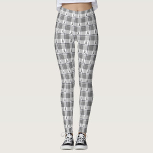 Brain Cancer Awareness Plaid Gray Ribbon Leggings