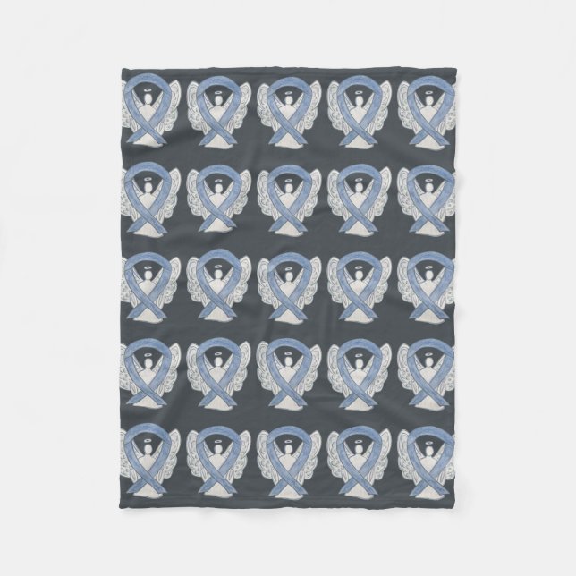 Brain Cancer Awareness Ribbon Fleece Chemo Blanket (Front)