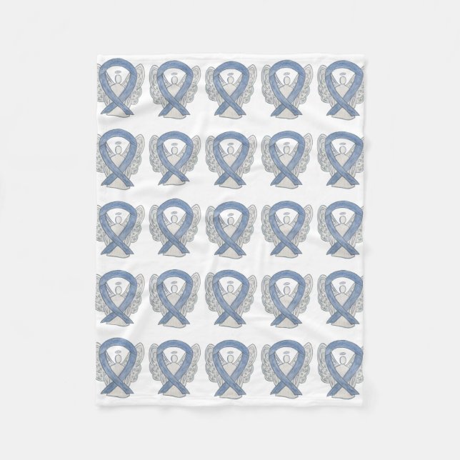 Brain Cancer Awareness Ribbon Fleece Chemo Blanket (Front)