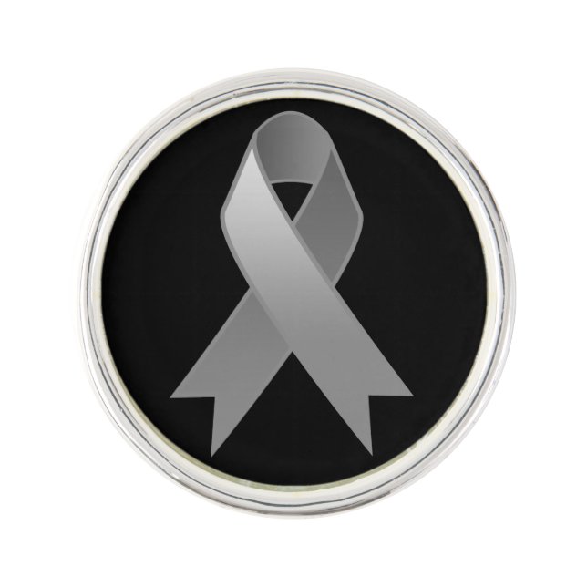 Brain Cancer Awareness Ribbon Lapel Pin (Front)