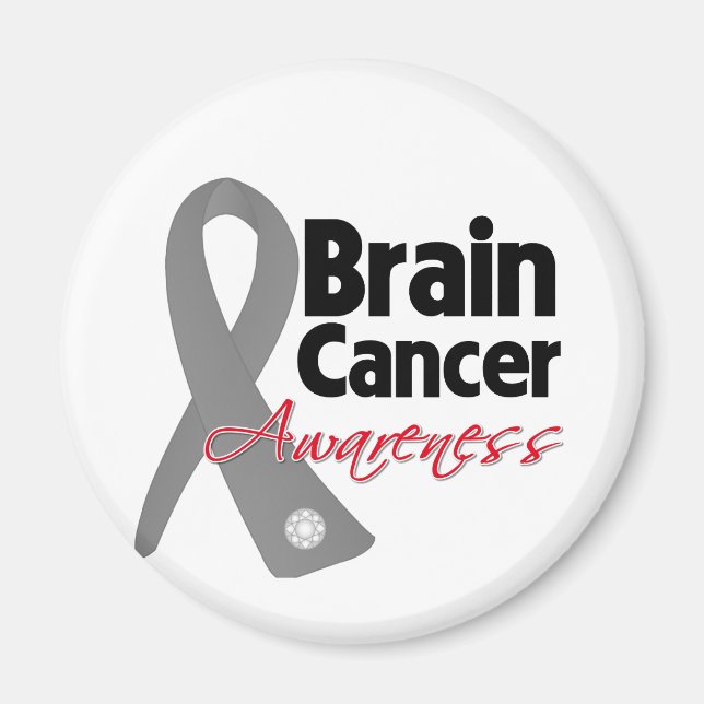 Brain Cancer Awareness Ribbon Magnet (Front)