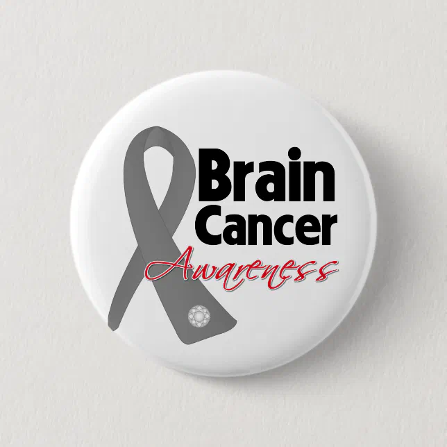 Brain Cancer Awareness Ribbon Pinback Button | Zazzle