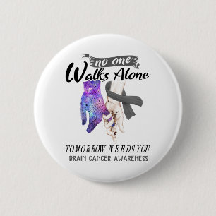 Brain Cancer Awareness Ribbon Support Gifts Button
