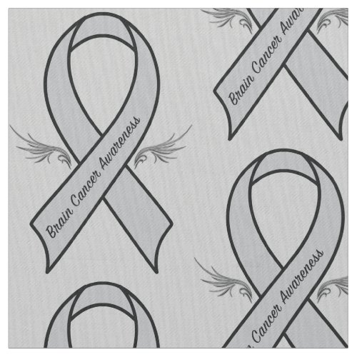 Brain Cancer Awareness Ribbon with Wings Fabric