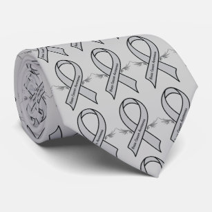 Brain Cancer Awareness Ribbon with Wings Neck Tie
