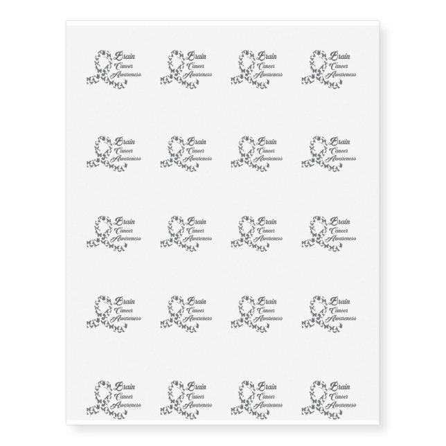 Brain Cancer Awareness Support Your Family Temporary Tattoos (Front)